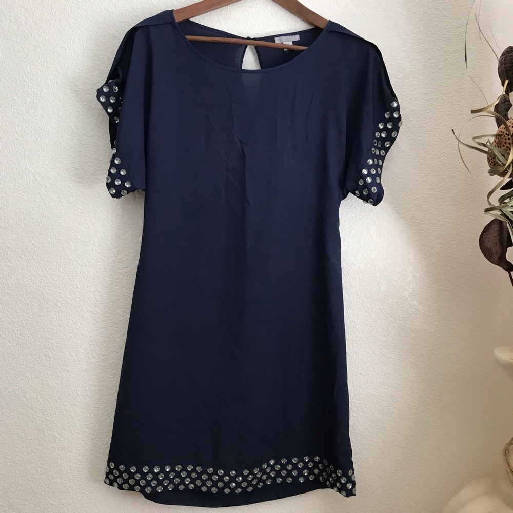Aryn K blue dress.